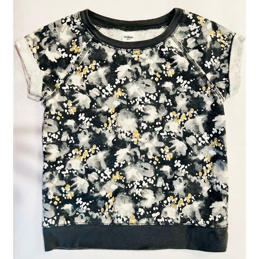Oshkosh B’gosh mottled gray & white rolled sleeve sweatshirt - child size 6